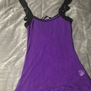 Lip Service Purple Mesh Camisole with Black Straps